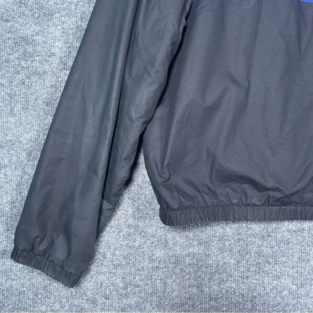 Vintage Polo Mens Large Black Blue Color Block Wool Collar Fleece‎ Lined Jacket